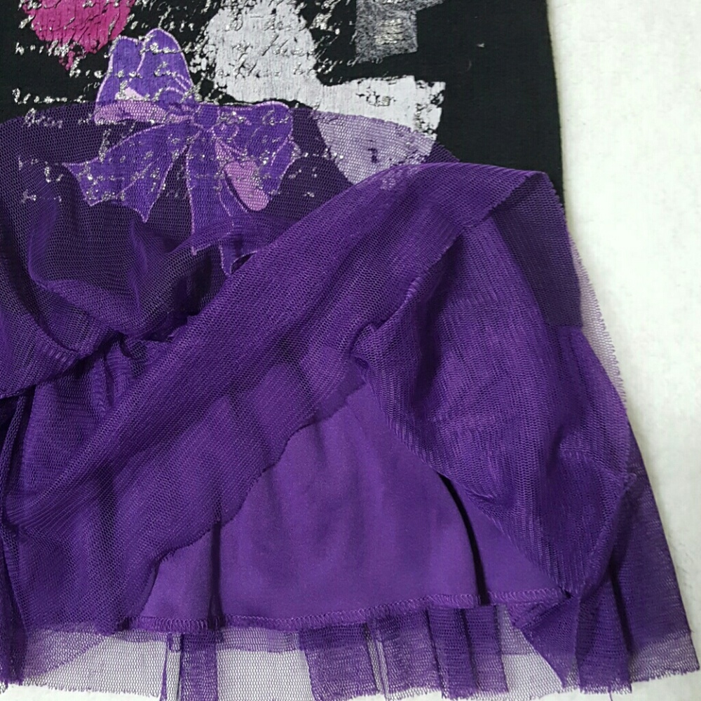 Girls Sequins&Glitter Graphic DressTulle Skirt, M - Picture 7 of 8
